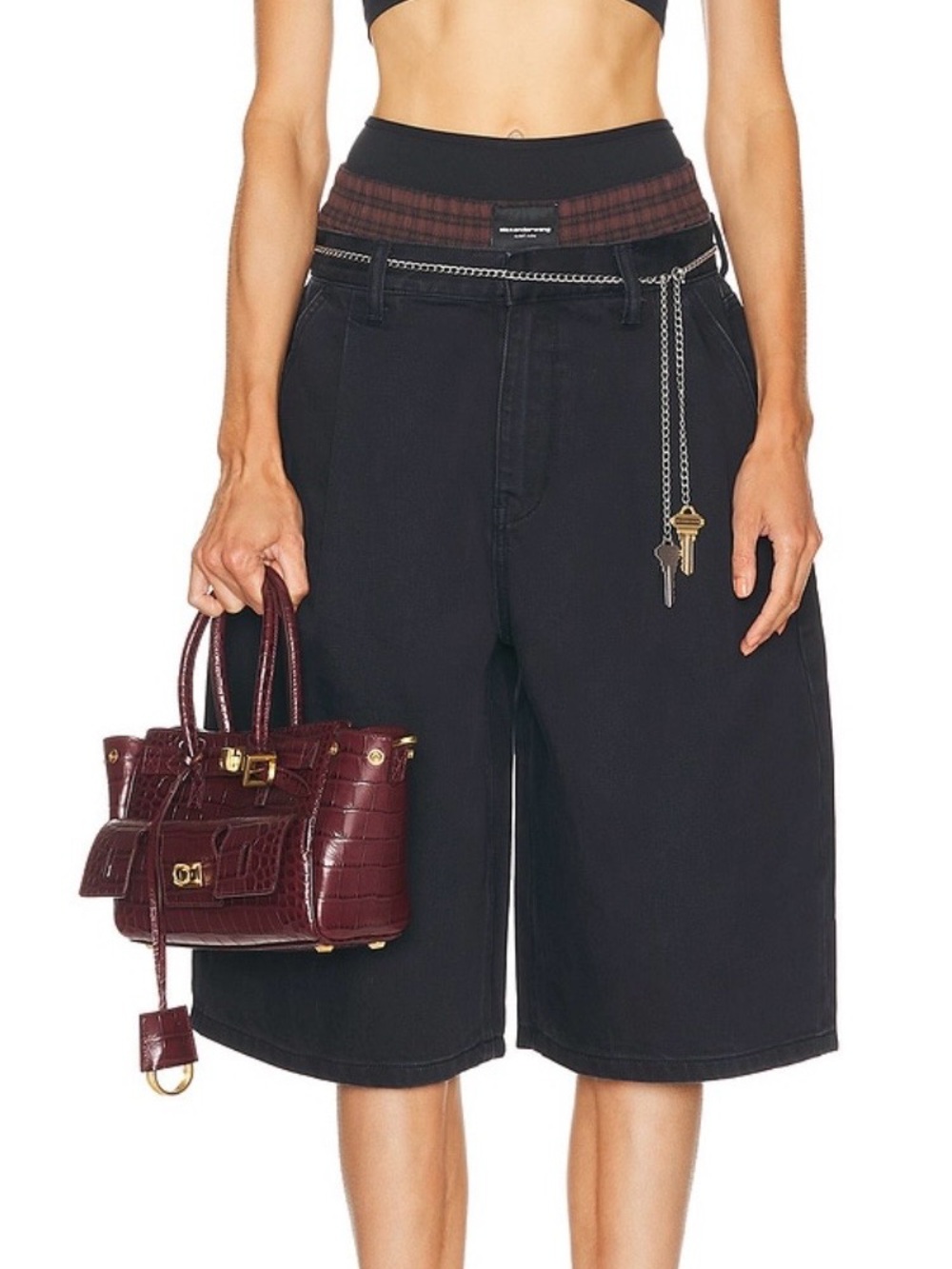 Alexander Wang Prestyled Pleated Short in Faded Black